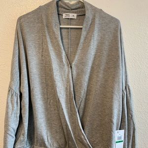 New gray top.  Long sleeve